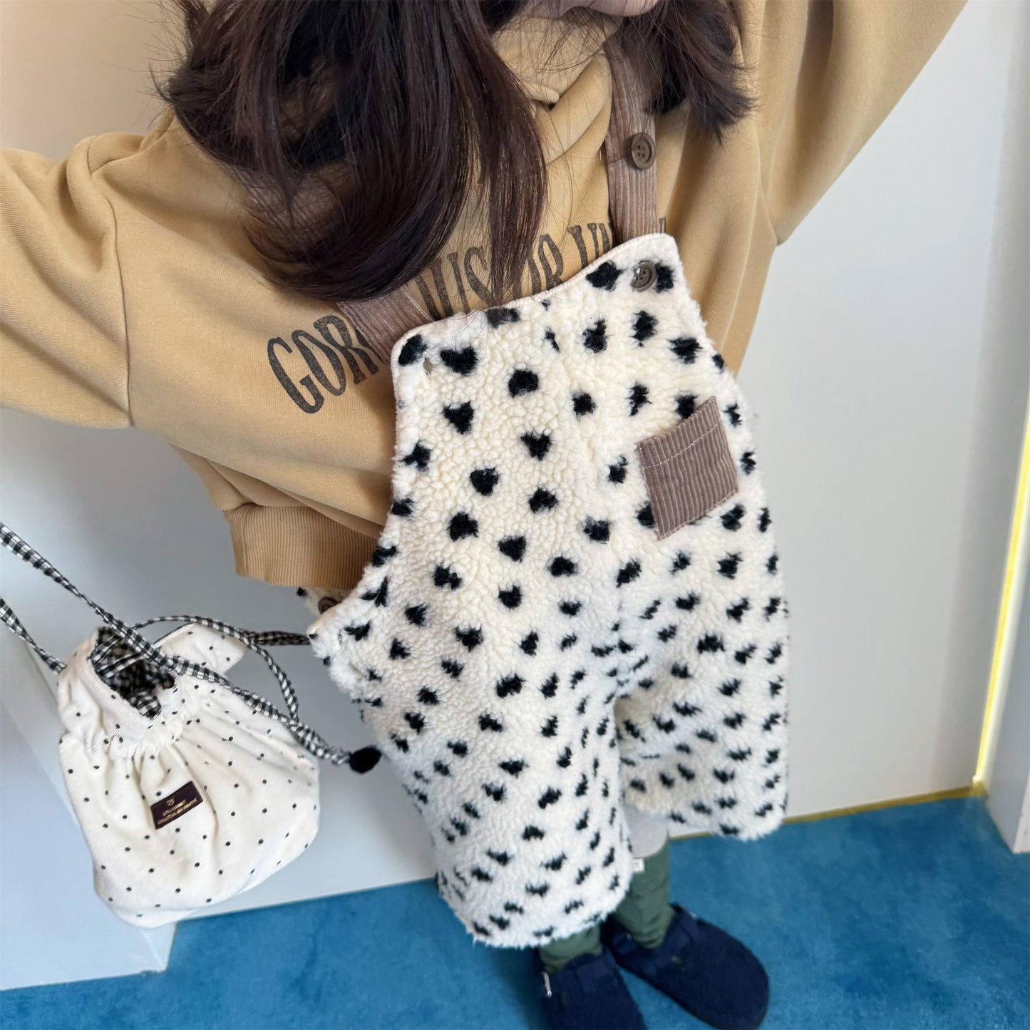 ハートフリースサロペット ショートサスペンダーパンツ【mh0011923】