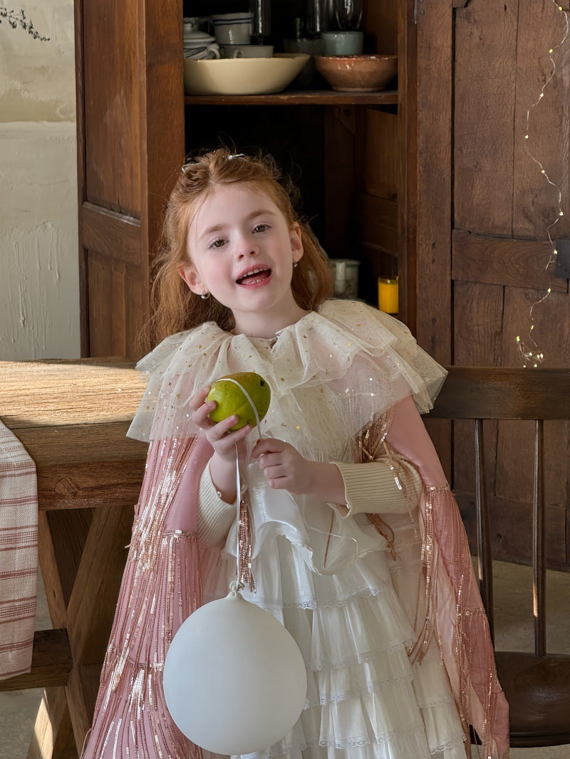 Princess Robe, Sequined Tulle Cape, Princess Style [mh0011896]