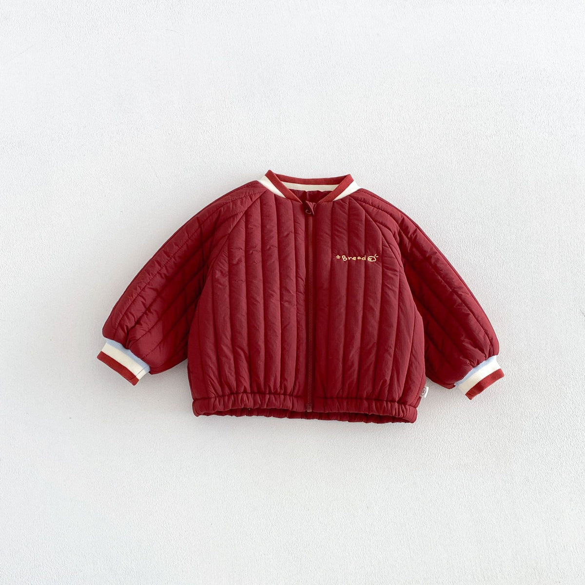 キッズ アップリケ 刺繍 キルティング 中綿ジャケット / デニムパンツ【mh0014763】