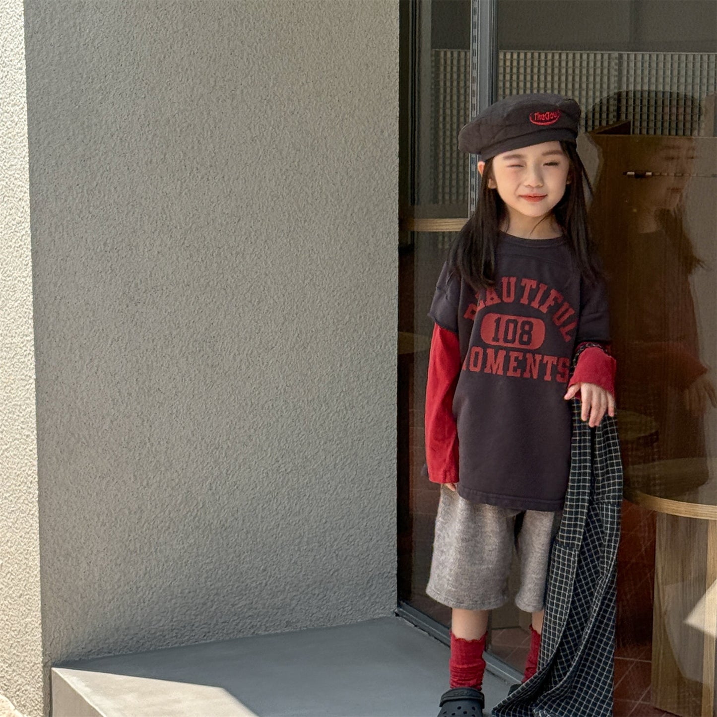 -ロゴプリントベストドッキング長袖Tシャツ スウェット【mh0010806】 - mamahalo shop - 長袖Tシャツ -  べビー服 - 子供服 - 男の子 - 女の子