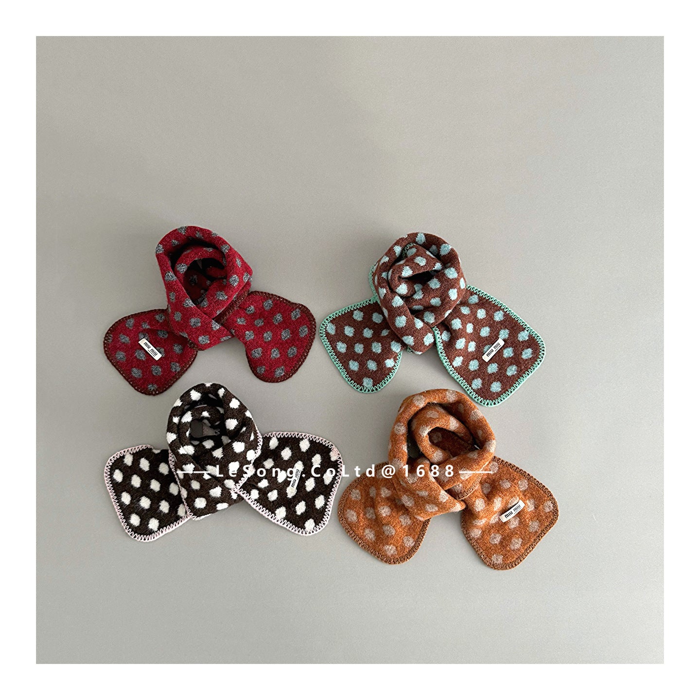 キッズ マフラー ドット柄 ボア フリース 厚手 防寒 スヌード【mh0011599】