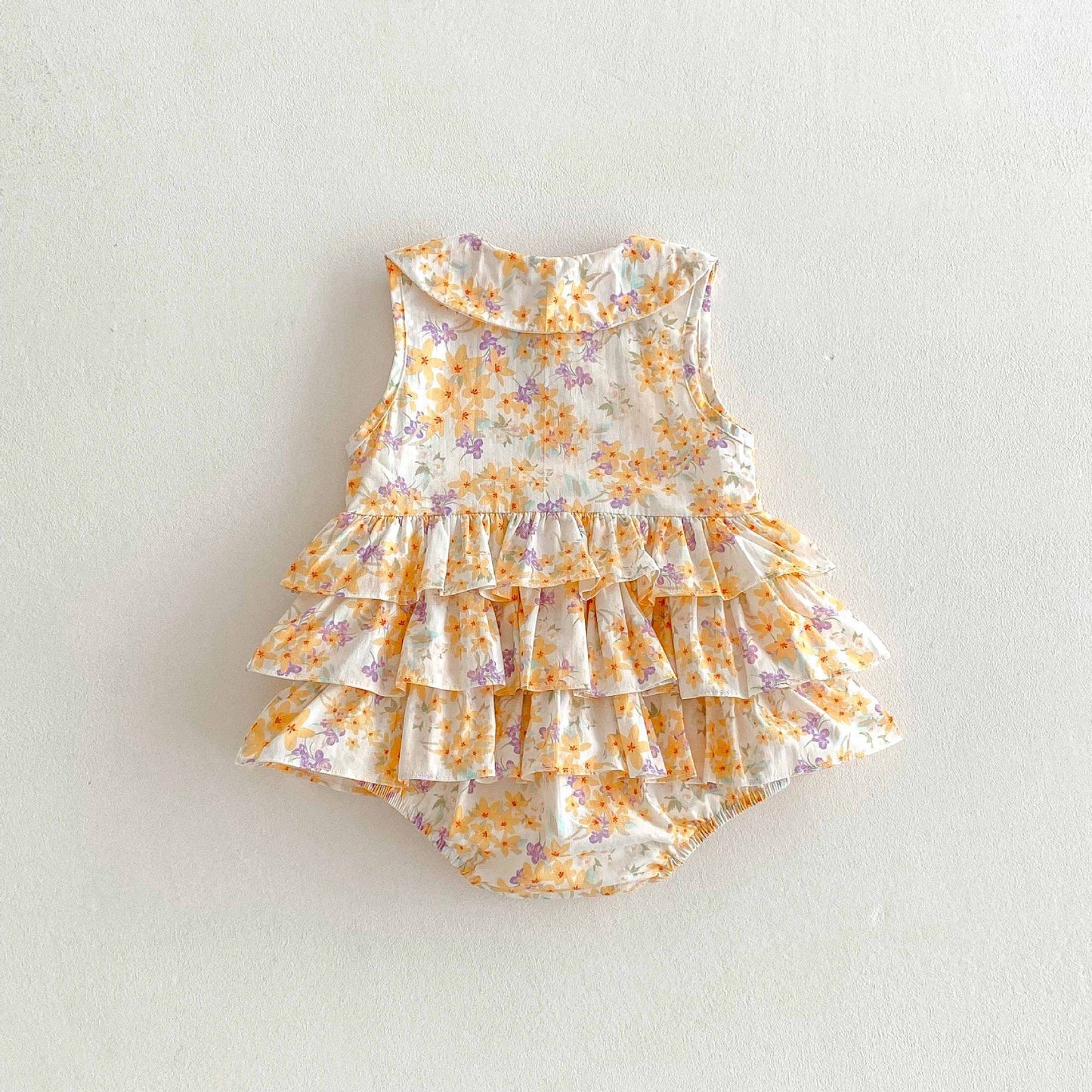 Floral Tiered Ruffle Sleeveless Romper 小花柄 ノースリーブロンパース【mh0013439】