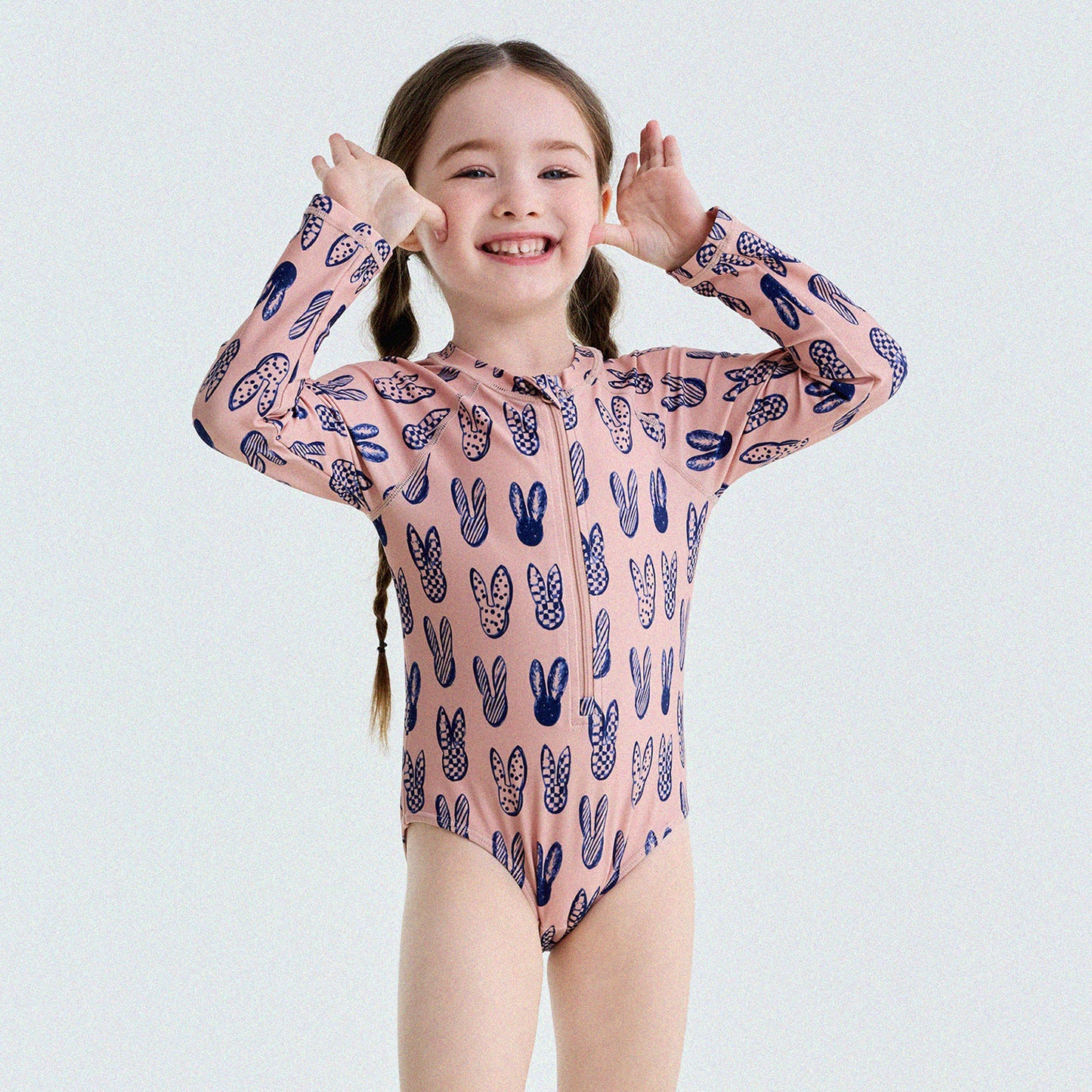 UPF50+ Sunscreen Long-Sleeved One-Piece Swimsuit ラッシュガード 長袖水着【mh0013191】