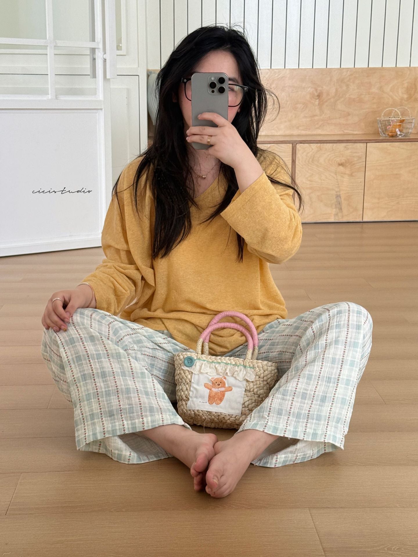 Gauze Loungewear Long Pants ドット イージー ロングパンツ【mh0013310】