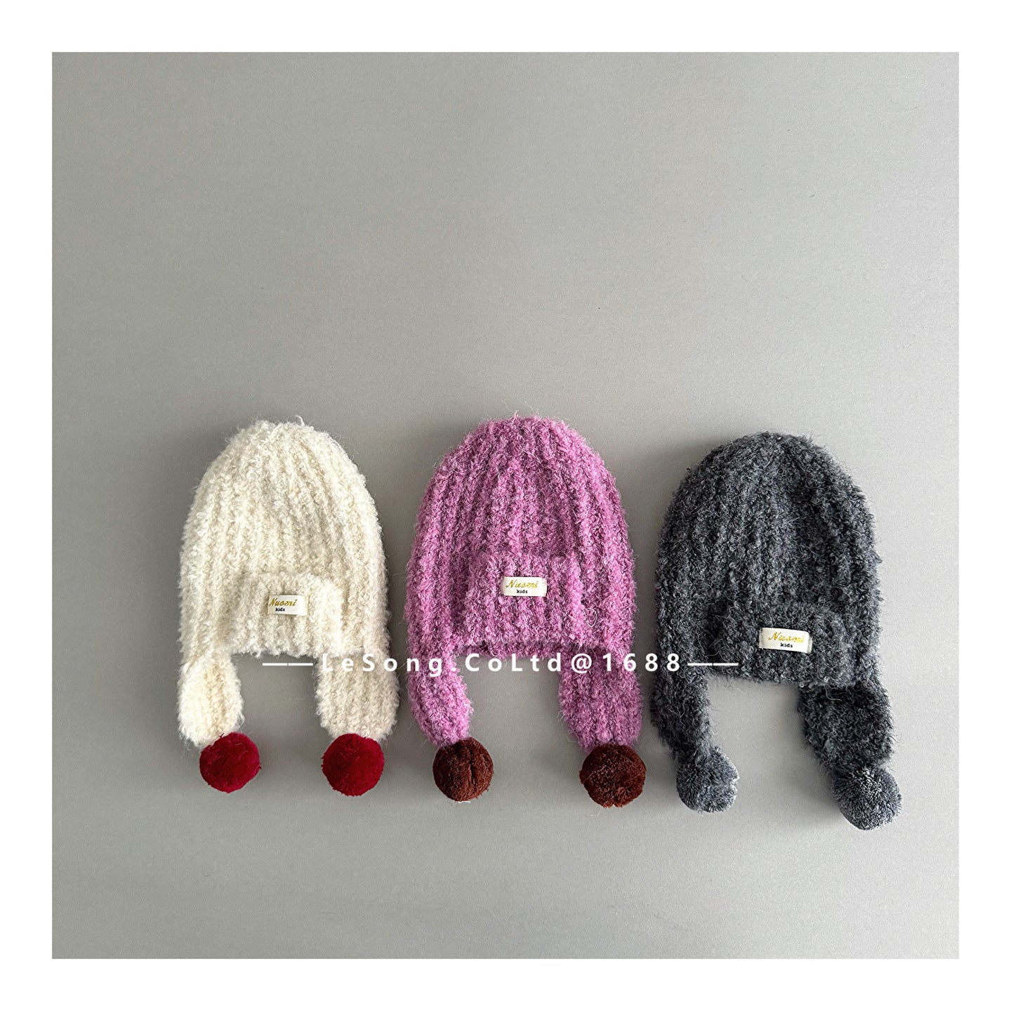 キッズ帽子 ニット 耳当て付きニットキャップ【mh0011799】