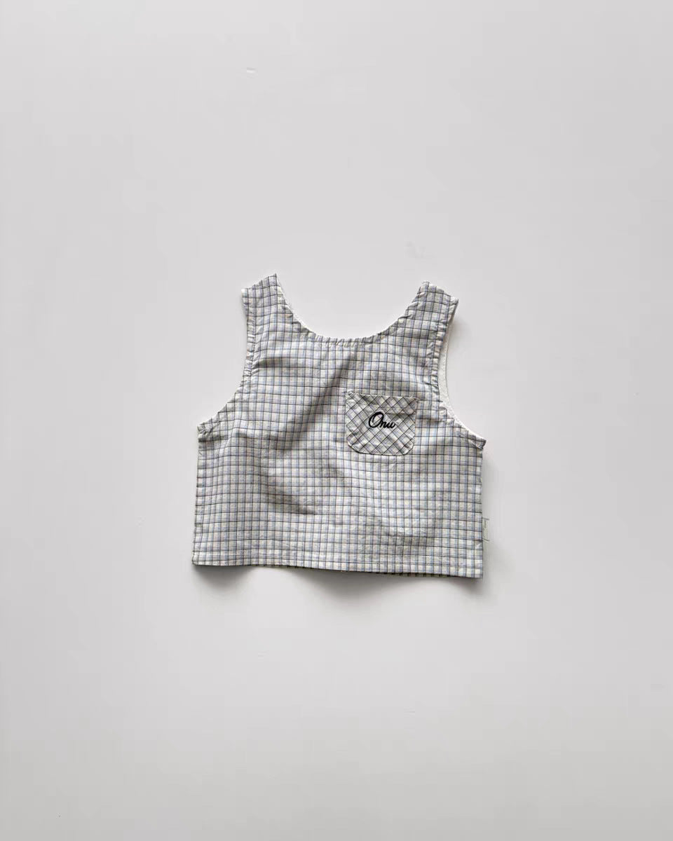 Plaid Seersucker Tank Shorts Set 【mh0013273】