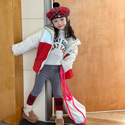 レギンスパンツ 裏起毛 バイカラー ドッキング リブ ボトムス【mh0011609】