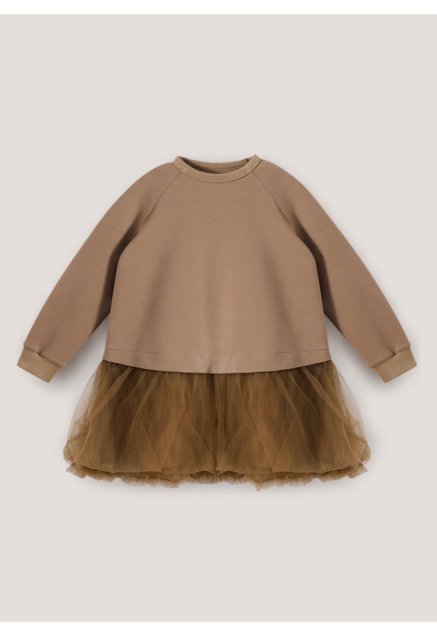 Kids' Tulle-Paneled Long-Sleeved Dress [mh0013976]