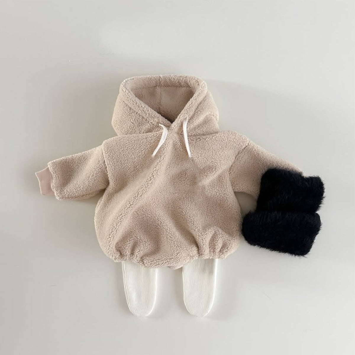 ボアロンパース フーディ カバーオール 裏起毛 シンプル アウター【mh0011629】