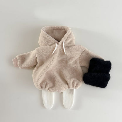 ボアロンパース フーディ カバーオール 裏起毛 シンプル アウター【mh0011629】