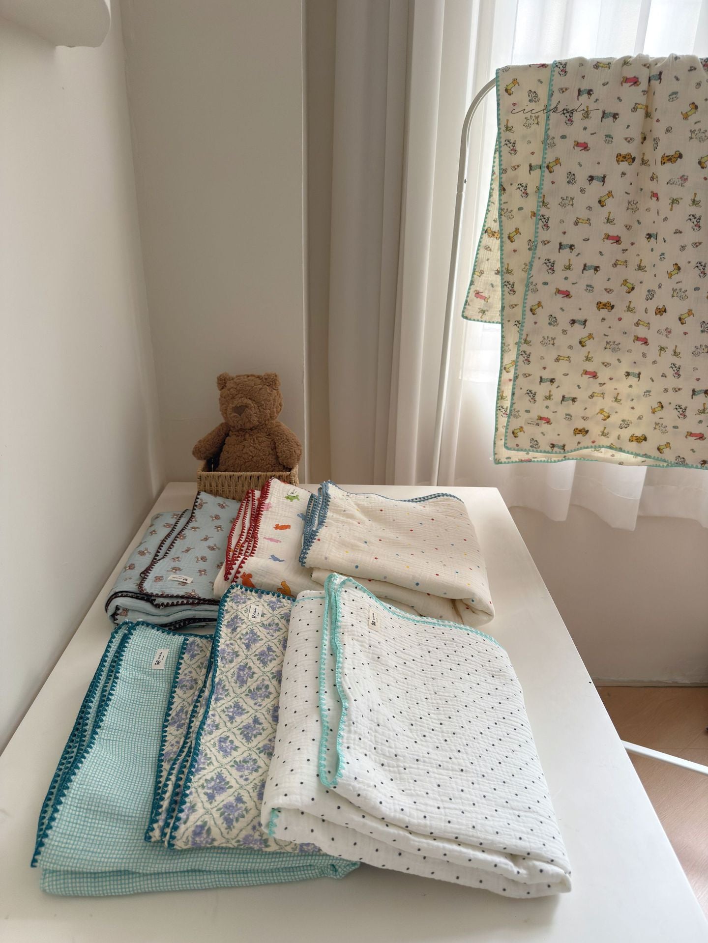 Four-Layer Gauze Cartoon Blanket おくるみ ガーゼ ブランケット【mh0013311】