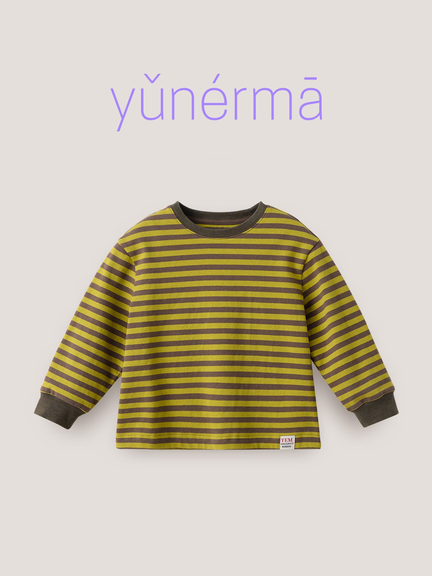キッズ ジュニア ボーダー柄 チェーン刺繍 長袖Tシャツ【mh0014264】