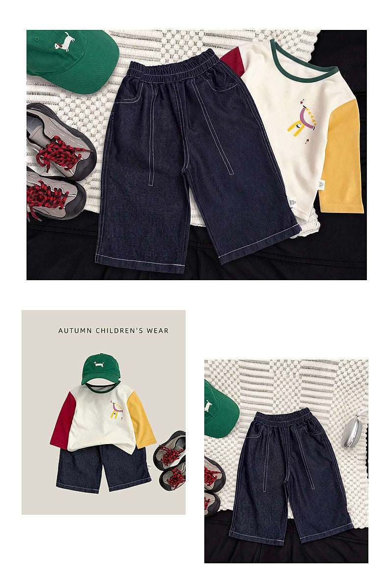 Pantalones vaqueros anchos holgados para bebés y niños [mh0014010]
