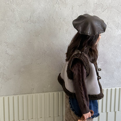 フェイクムートンボアベスト もこもこ ダッフルベスト【mh0011904】