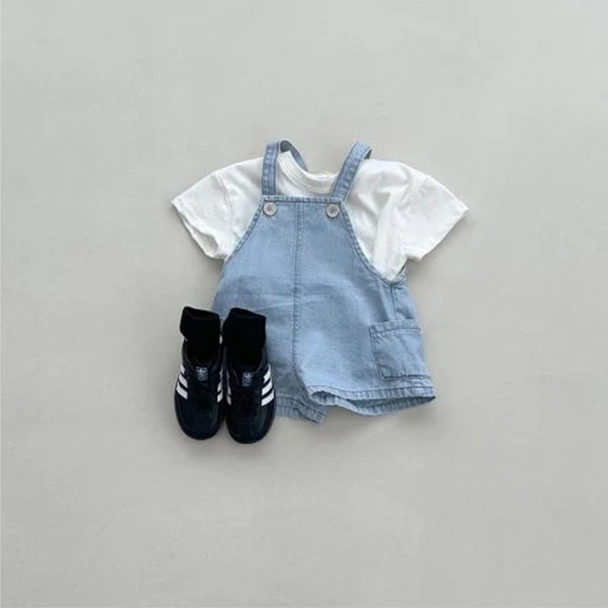 Baby Side Pocket Overalls Short Pants [mh0013877]