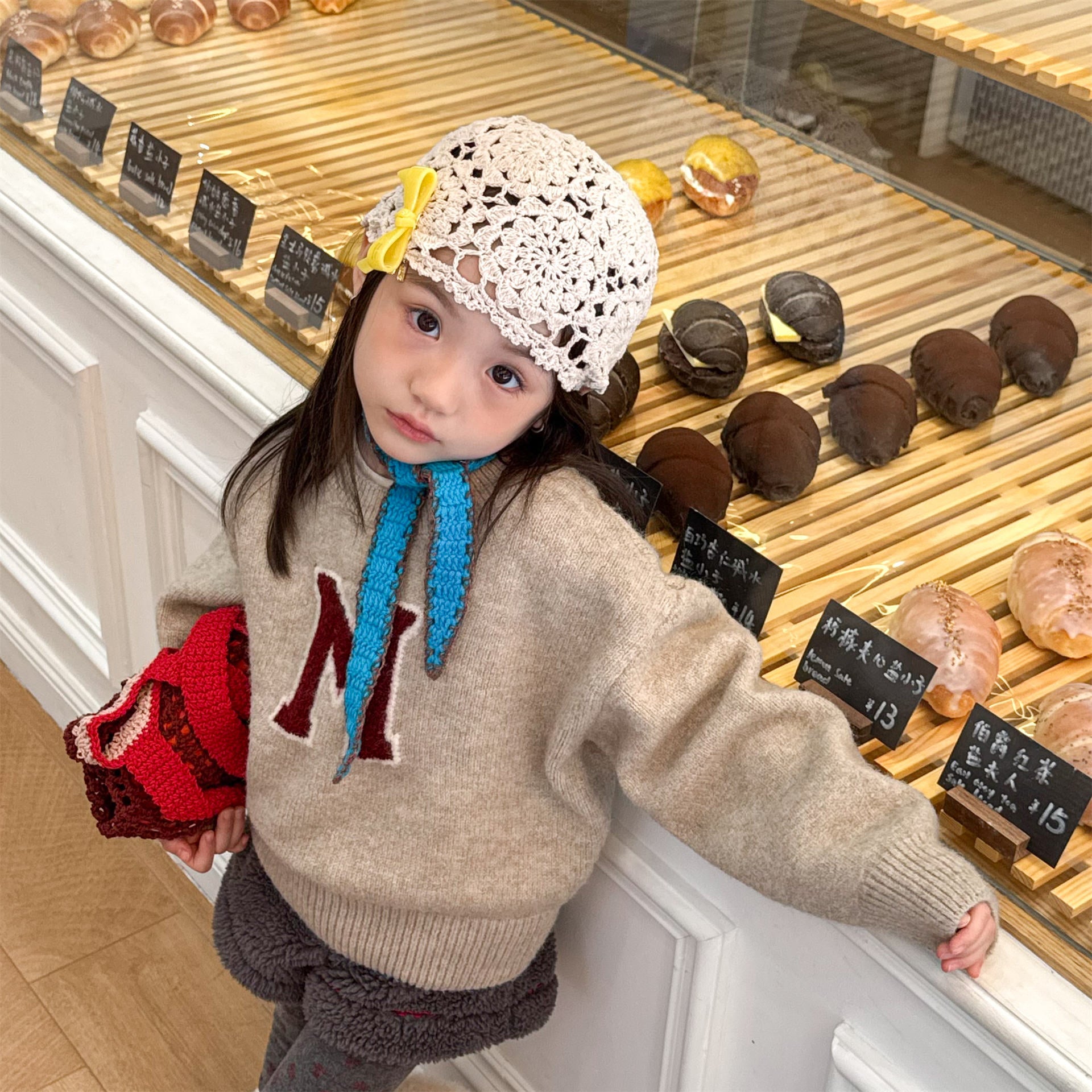 -ビッグワッペンニットセータープルオーバー【mh0010813】 - mamahalo shop - ニット・セーター -  べビー服 - 子供服 - 男の子 - 女の子