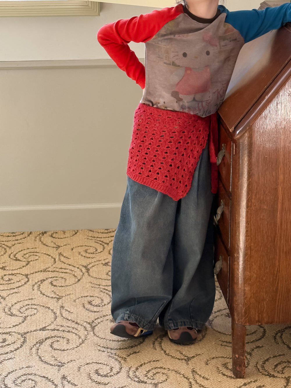 -パッチワークデザインラグランスリーブ長袖Tシャツ キッズカットソー【mh0010954】 - mamahalo shop - 長袖Tシャツ -  べビー服 - 子供服 - 男の子 - 女の子