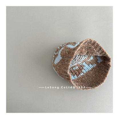 キッズ帽子 ニット ハート ぽんぽん ビーニー ニットキャップ【mh0011838】