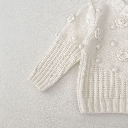 -かぎ編みフラワーニットカーディガン【mh0010846】 - mamahalo shop - カーディガン・パーカー -  べビー服 - 子供服 - 男の子 - 女の子