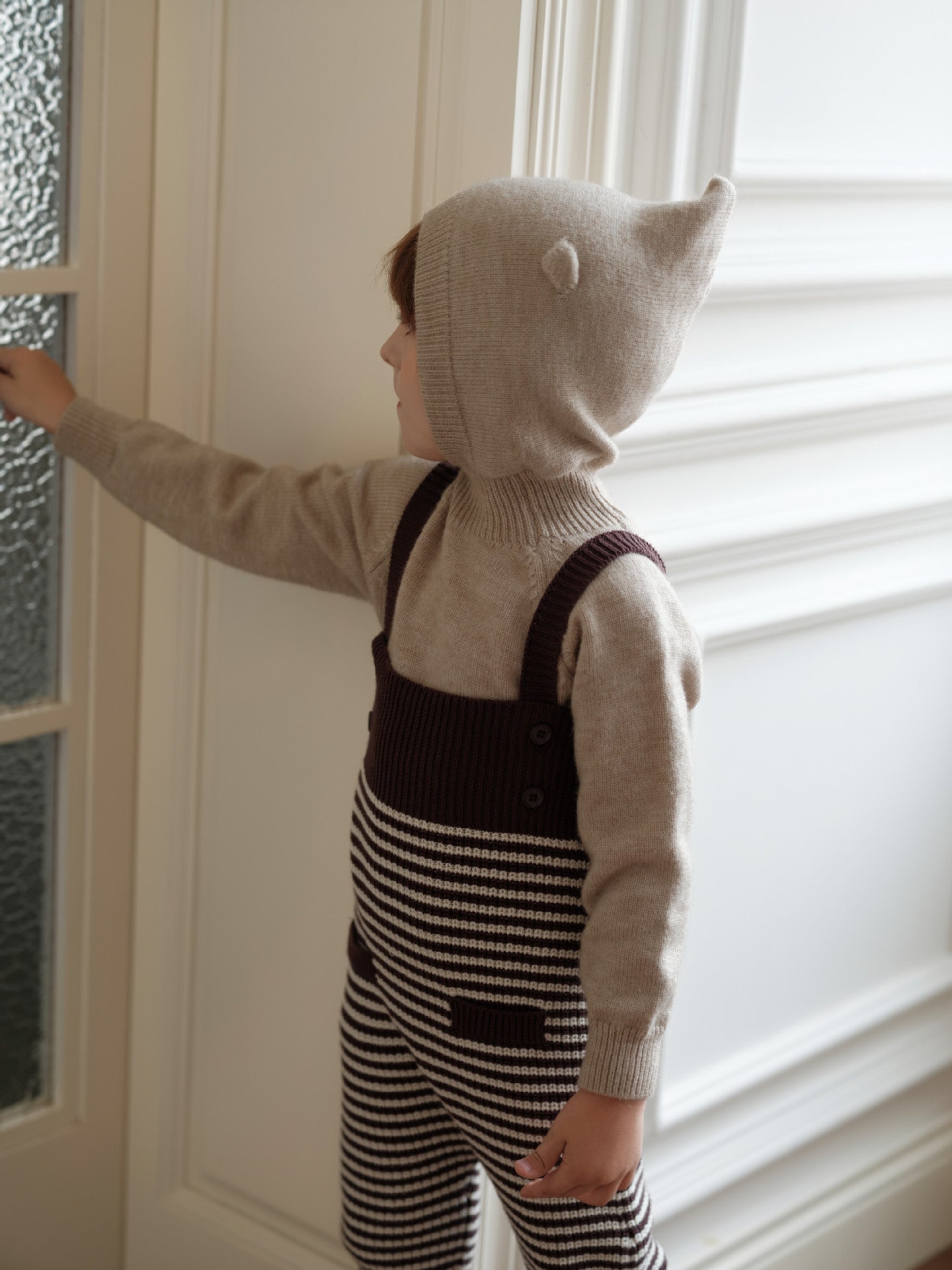 くま耳フーディニット ニュアンスカラー アニマルモチーフ セーター【mh0011576】