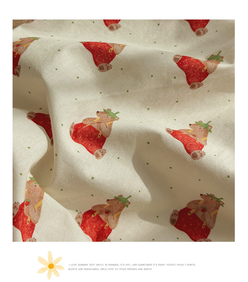 Strawberry Bear Cotton Camisole Dress ベア キャミソールワンピース【mh0013659】