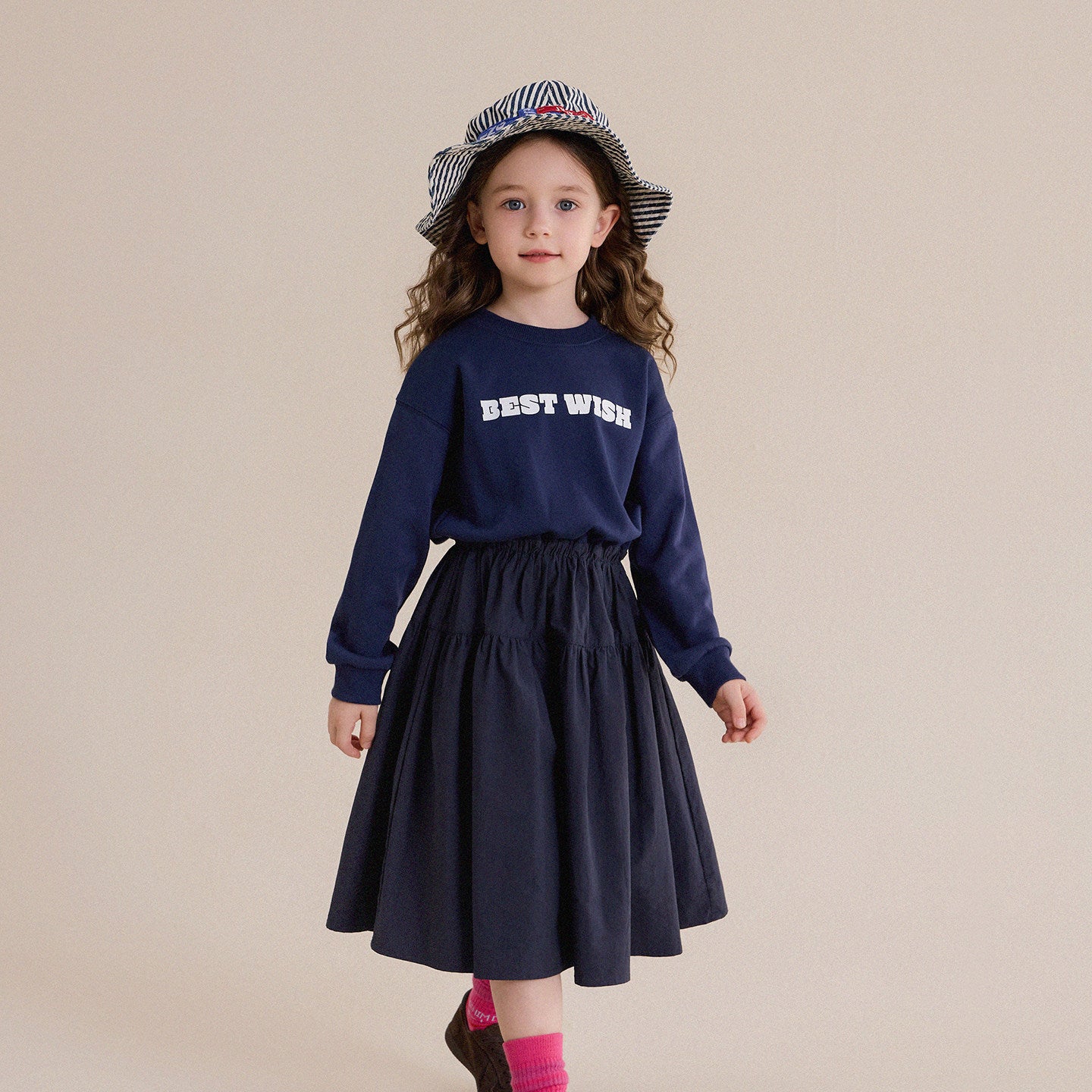 Kids' Junior Printed Docking Long-Sleeve Dress