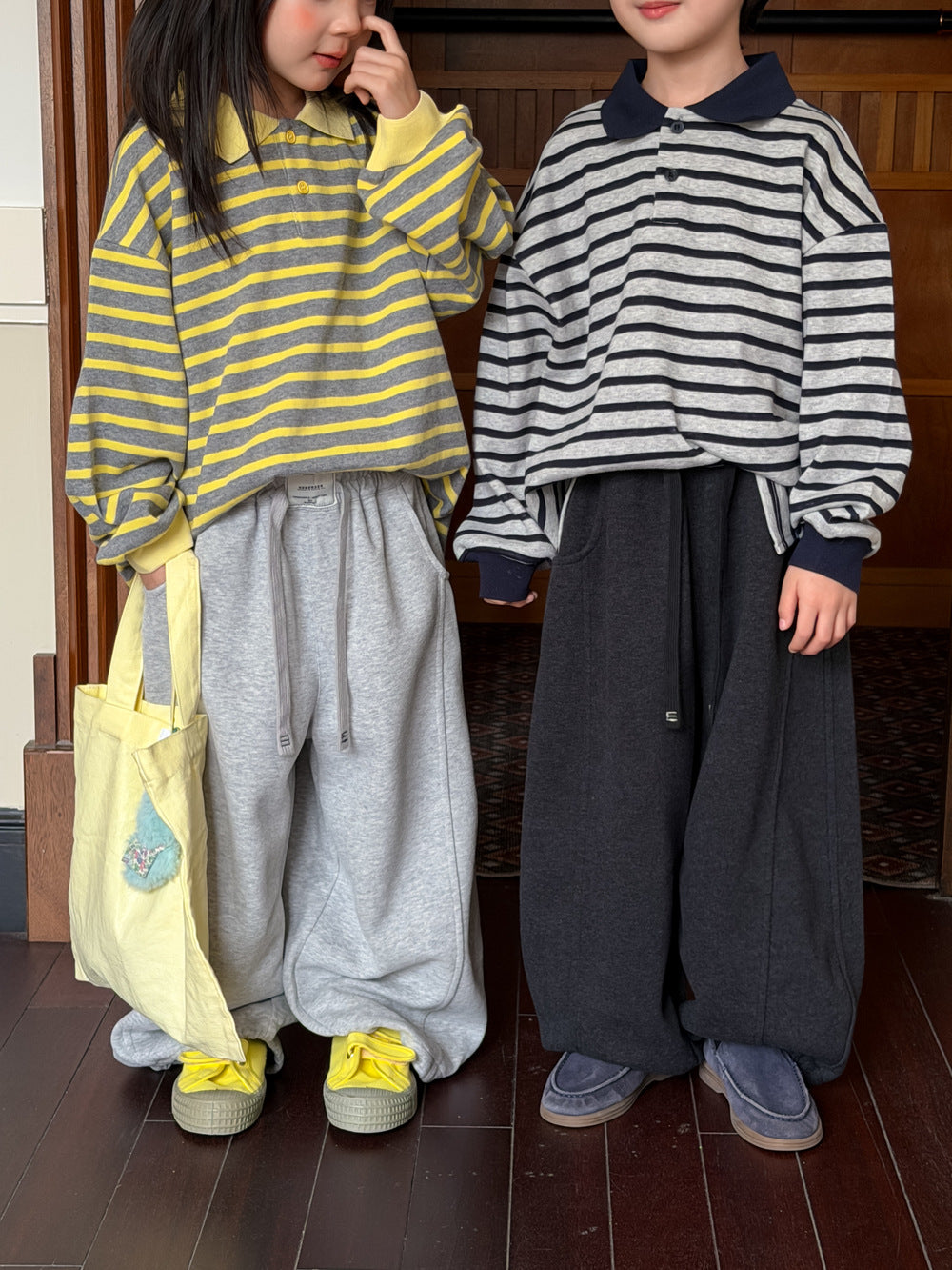 キッズ ワイド ルーズ スウェットパンツ ロングパンツ【mh0013918】