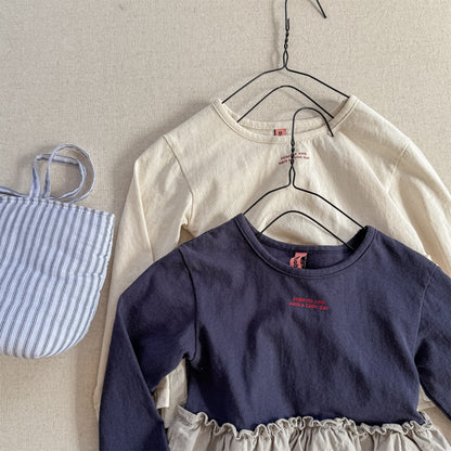 -フリル裾リブ長袖Tシャツチュニックカットソー【mh0010803】 - mamahalo shop - 長袖Tシャツ -  べビー服 - 子供服 - 男の子 - 女の子