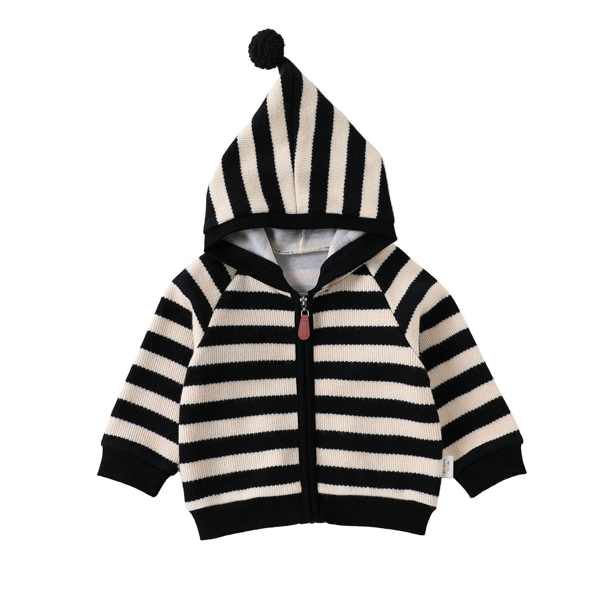 Sudadera con capucha y cremallera a rayas para bebé y niño【mh0014714】