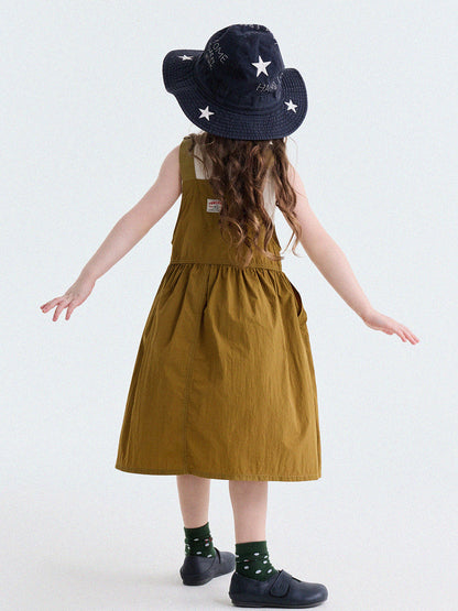 Multi Pocket Layering Bib Skirt ワークテイスト サロペットワンピース【mh0013188】