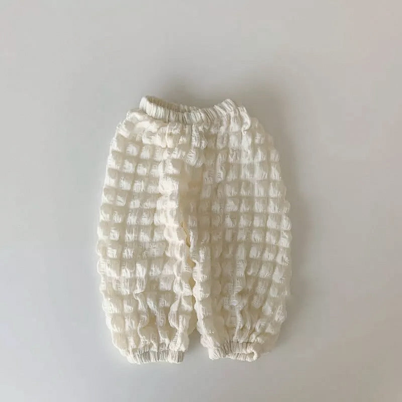 Puff Textured Lightweight Pants 無地 ポコポコ ロングパンツ【mh0012671】