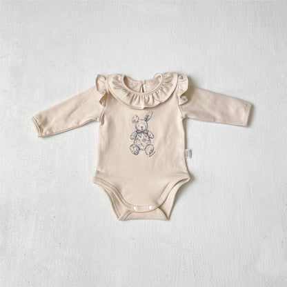 Rabbit Print Ruffle Romper うさぎ プリント ロンパース【mh0012502】