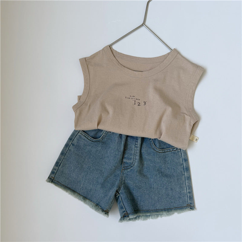 Minimalist Number Print Tank Top ナンバープリント ノースリーブトップス【mh0013644】