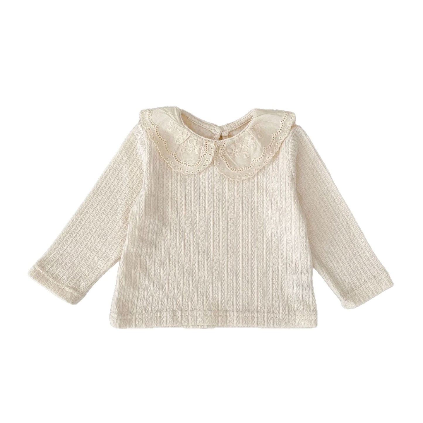 -ビッグフリルレース襟長袖Tシャツ【mh0010855】 - mamahalo shop - 長袖Tシャツ -  べビー服 - 子供服 - 男の子 - 女の子