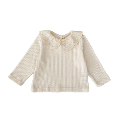 -ビッグフリルレース襟長袖Tシャツ【mh0010855】 - mamahalo shop - 長袖Tシャツ -  べビー服 - 子供服 - 男の子 - 女の子