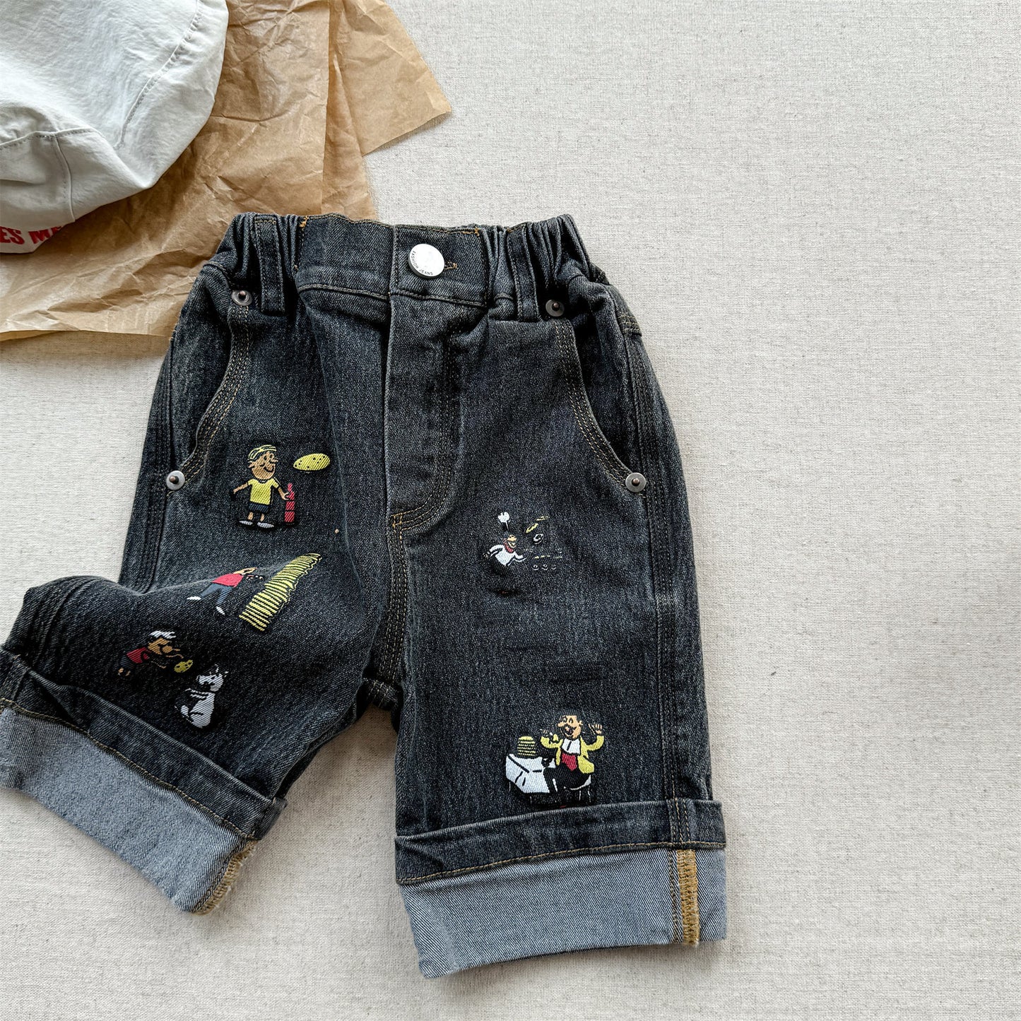 Graphic Denim Shorts ワークデニム ハーフパンツ【mh0013222】