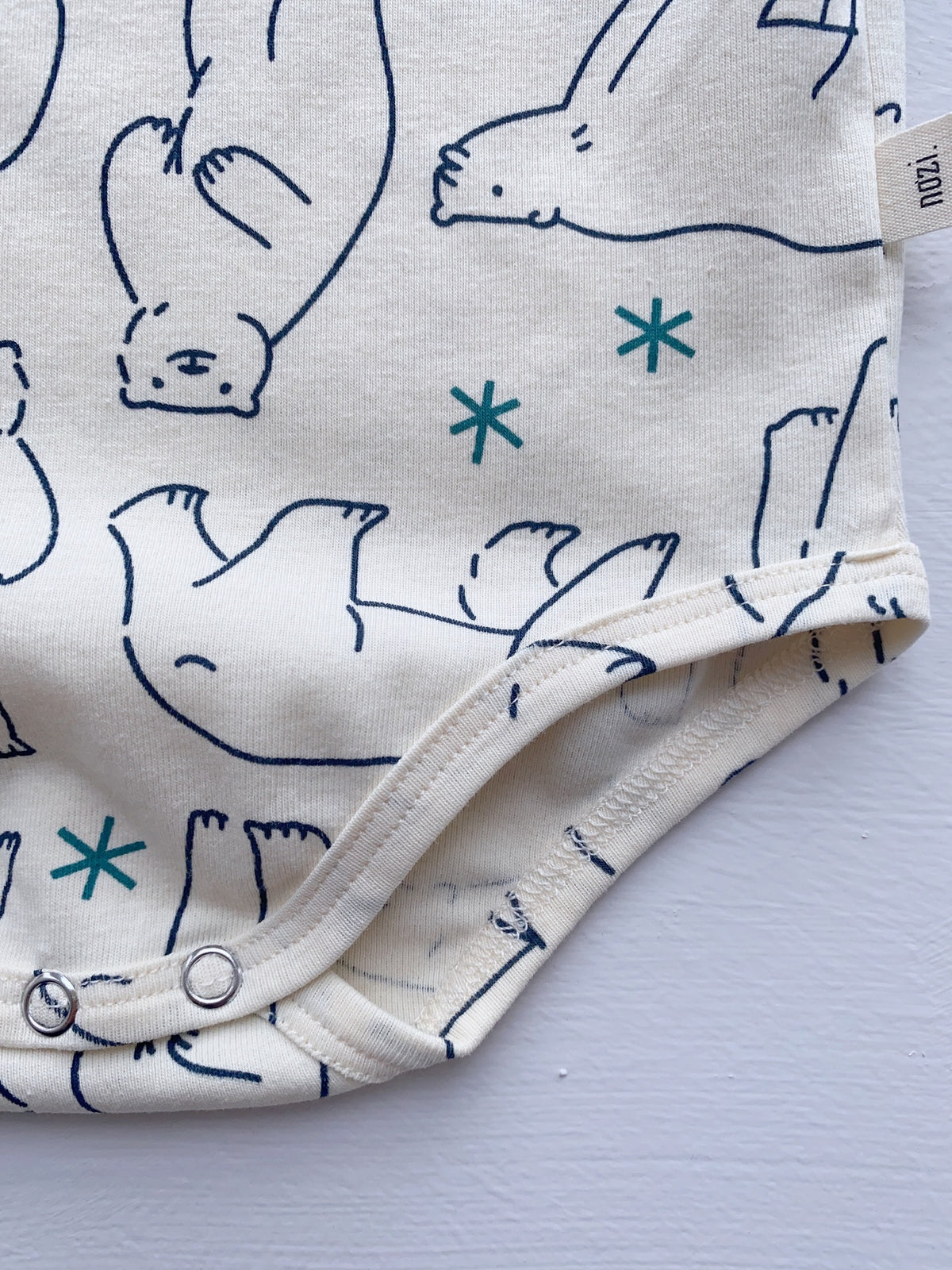 Baby Polar Bear Print Short-Sleeve Romper [mh0001944]