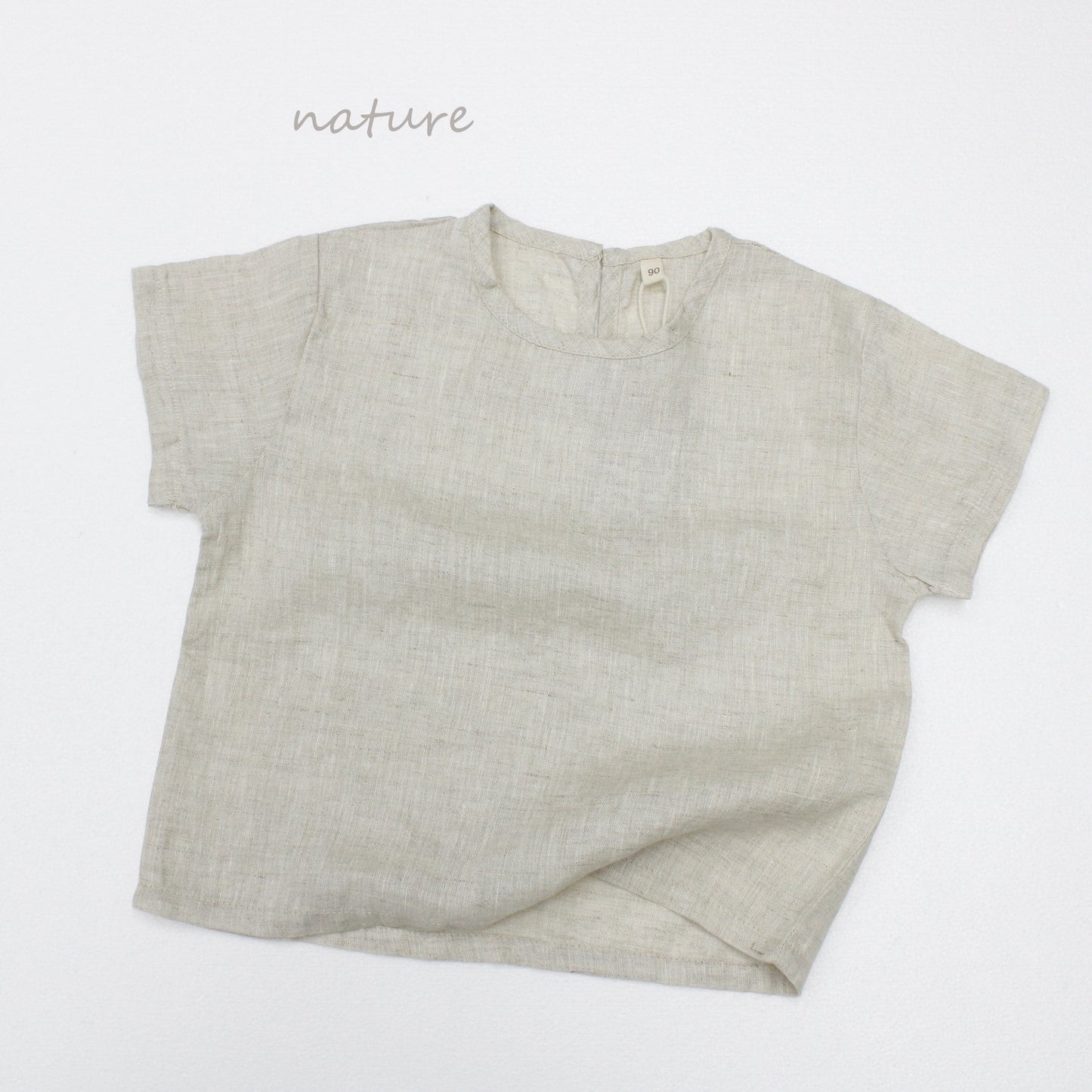 Minimalist Pullover Linen Top リネン 半袖シャツ【mh0013632】