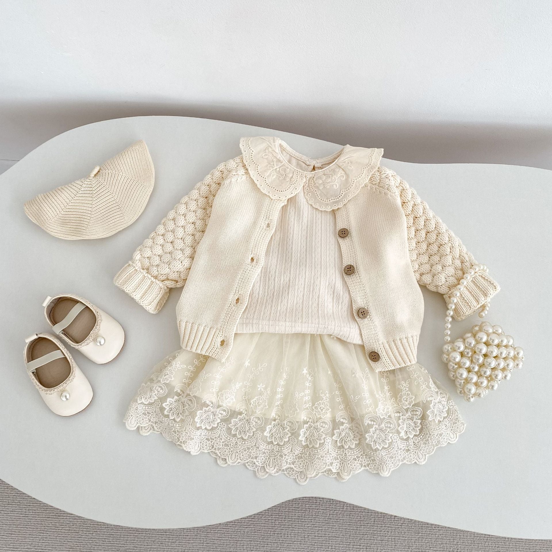 -ビッグフリルレース襟長袖Tシャツ【mh0010855】 - mamahalo shop - 長袖Tシャツ -  べビー服 - 子供服 - 男の子 - 女の子