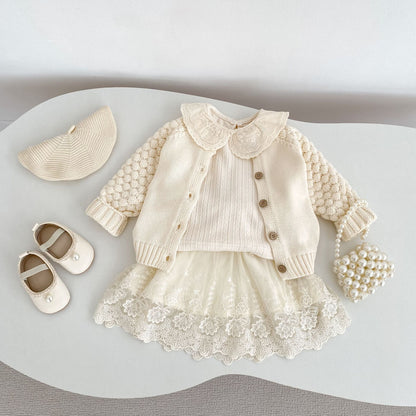 -ビッグフリルレース襟長袖Tシャツ【mh0010855】 - mamahalo shop - 長袖Tシャツ -  べビー服 - 子供服 - 男の子 - 女の子