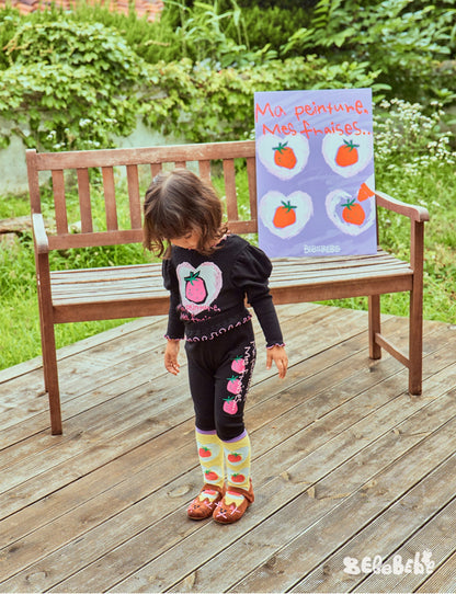 -いちごプリント長袖トップス/フリルレギンス/フリルワンピース/ノースリーブプリーツワンピース【mh0010988】 - mamahalo shop - ノースリーブワンピース -  べビー服 - 子供服 - 男の子 - 女の子