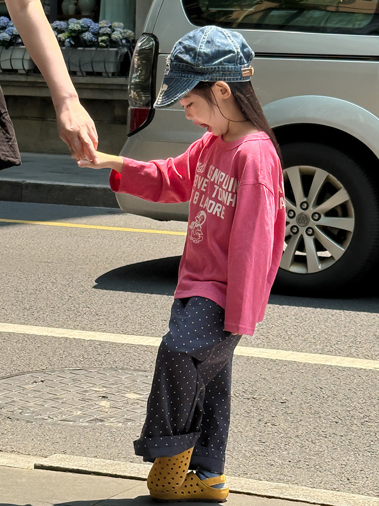 -ペンギン柄プリントTシャツ ロゴ入り長袖トップス【mh0011055】 - mamahalo shop - 長袖Tシャツ -  べビー服 - 子供服 - 男の子 - 女の子