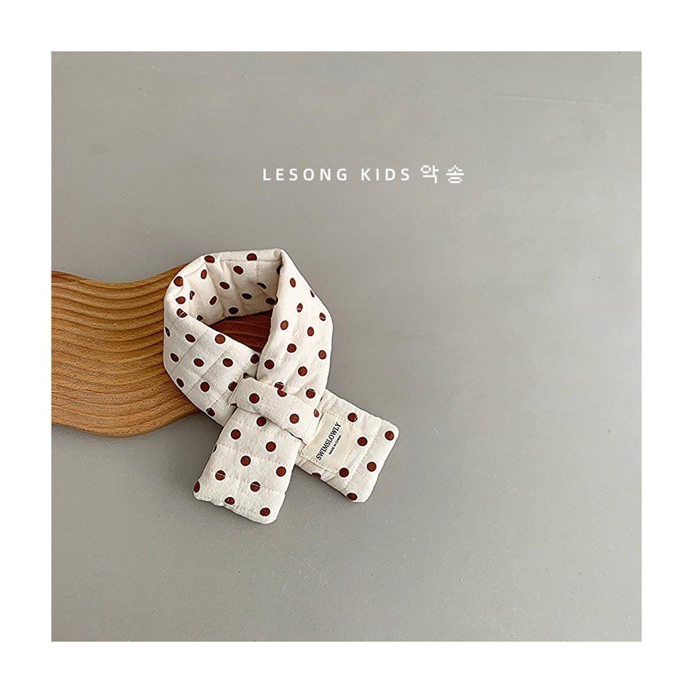 キッズマフラー チェック/ドット/ストライプ ネックウォーマー【mh0011796】