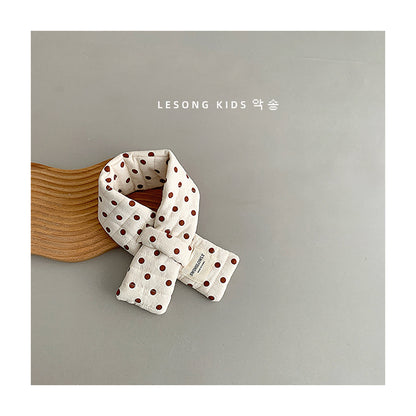 キッズマフラー チェック/ドット/ストライプ ネックウォーマー【mh0011796】