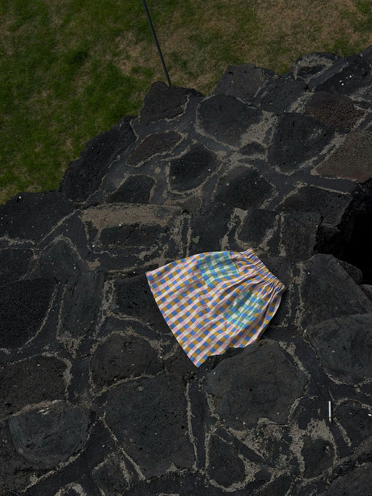 Gingham Plaid Elastic Waist Pocket Skirt ギンガムチェック スカート【mh0013407】