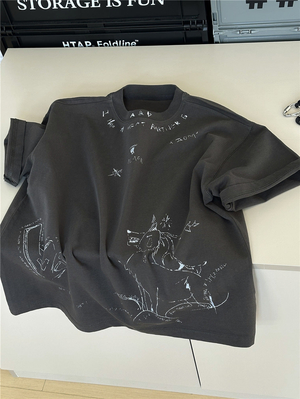 Graffiti Cotton T-shirt アニマル グラフィック 半袖Tシャツ【mh0012939】