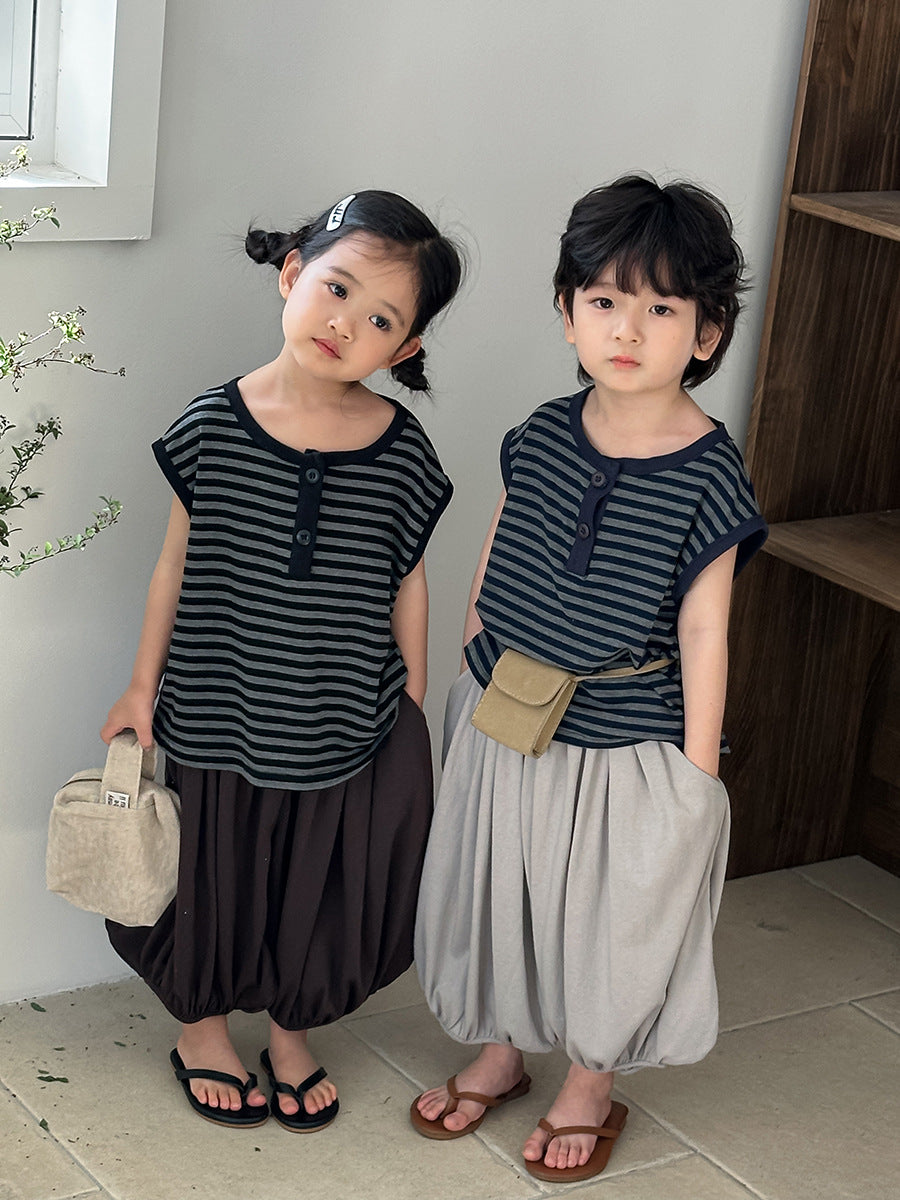 Striped Forest Tank Top ボーダー ノースリーブTシャツ【mh0013461】