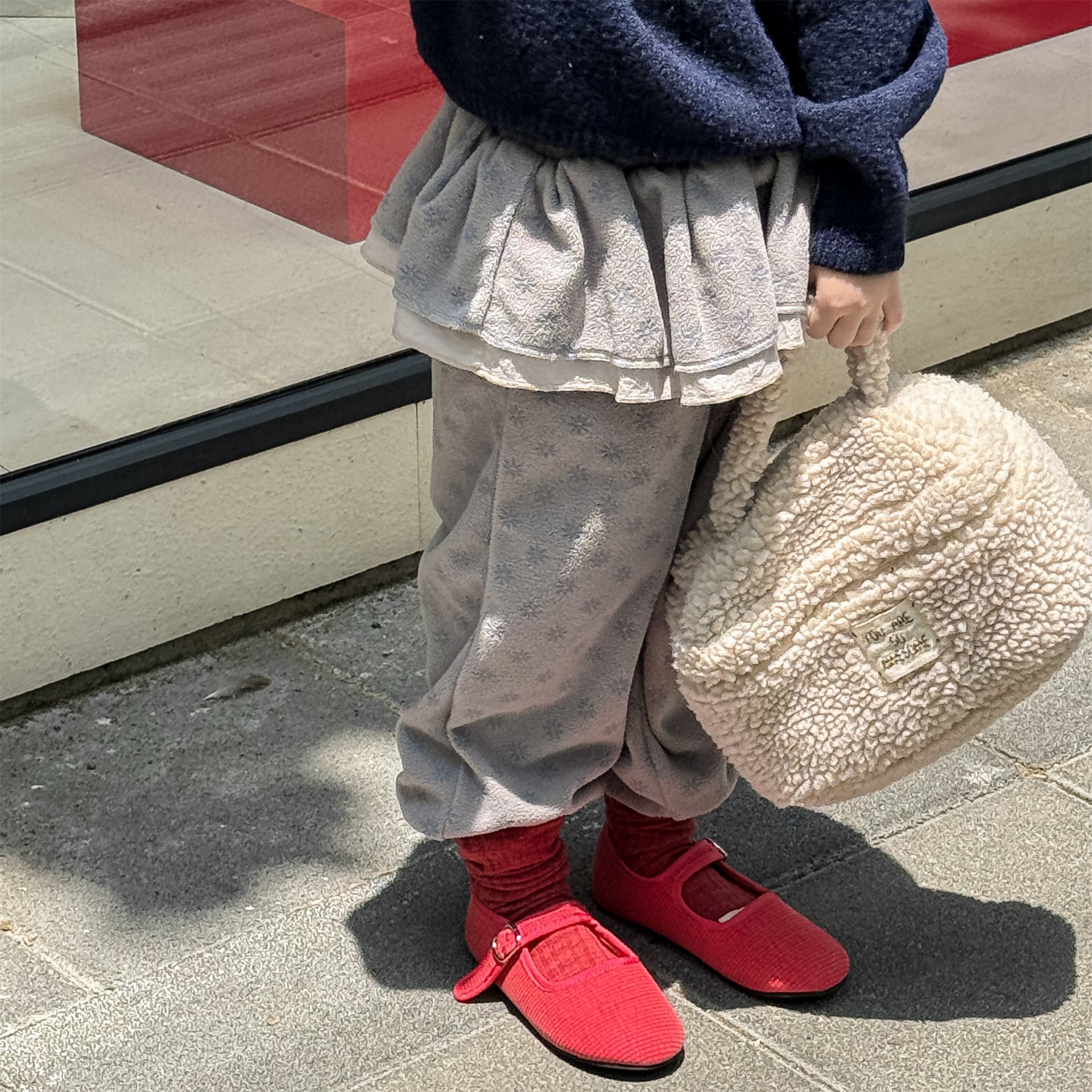 -ビッグフリルスカート付きボアパンツ フリースパンツ【mh0010817】 - mamahalo shop - ロングパンツ・スウェットパンツ -  べビー服 - 子供服 - 男の子 - 女の子