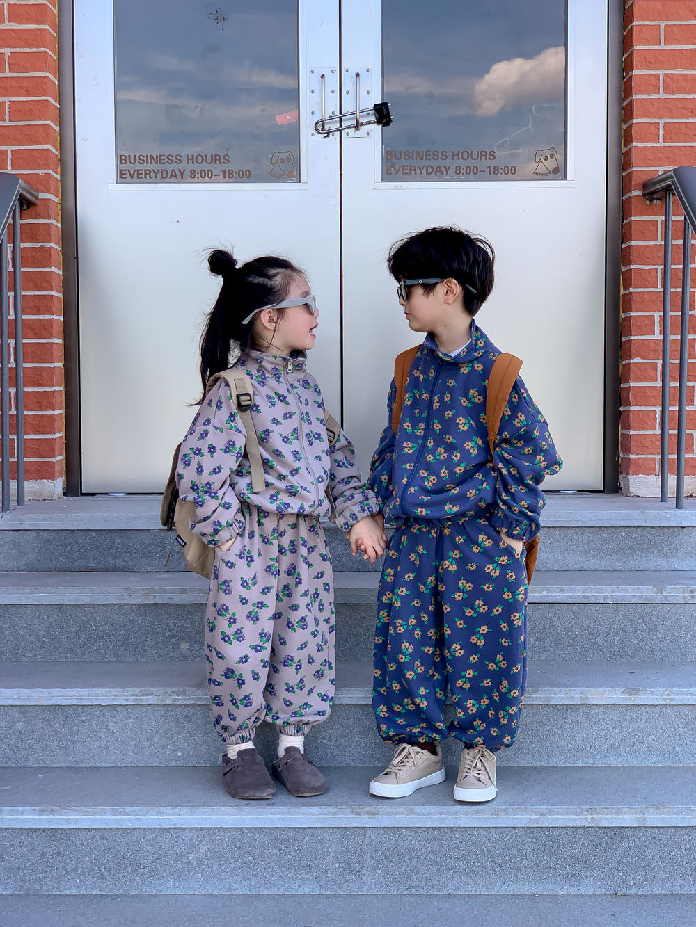 キッズセットアップ フラワープリント トラックジャケット【mh0011650】