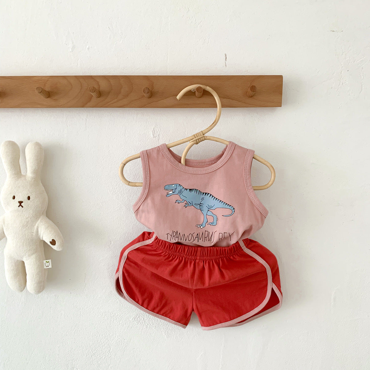 -ベビー セットアップ ダイナソー 恐竜 タンクトップ ショート パンツ【mh0001441】 - mamahalo shop - ノースリーブセットアップ -  べビー服 - 子供服 - 男の子 - 女の子